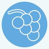 icône raisin. en relation à fruit et légume symbole. bleu yeux style. Facile conception modifiable. Facile illustration vecteur
