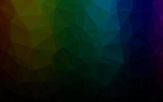 Disposition abstraite de polygone vectoriel multicolore foncé, arc-en-ciel.