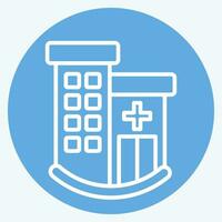 icône clinique. en relation à icône bâtiment symbole. bleu yeux style. Facile conception modifiable. Facile illustration vecteur