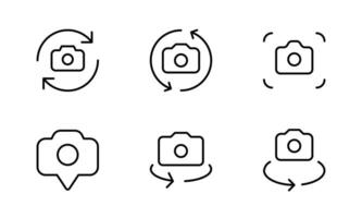 de face caméra commutateur de de face à retour caméra contour plat icône pour applications icône vecteur sur blanc Contexte