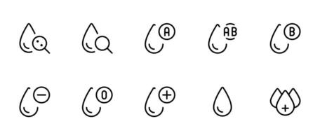 du sang groupe icône vecteur ensemble conception avec modifiable accident vasculaire cérébral. doubler, solide, plat doubler, mince style et adapté pour la toile page, mobile application, interface utilisateur, ux conception.