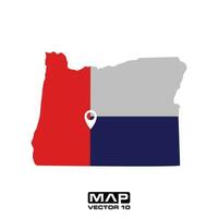Oregon carte vecteur éléments, Oregon carte vecteur illustration, Oregon carte vecteur modèle