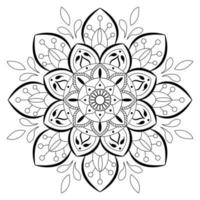 Ornement de livre de coloriage mandala sur fond blanc vecteur