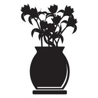fleur vase icône logo vecteur conception modèle illustration
