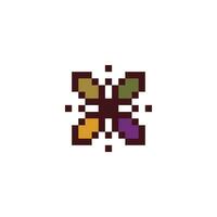 une pixel style logo avec une fleur dans le centre vecteur