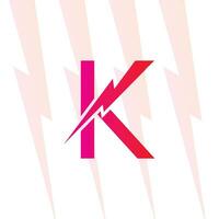 k lettre logo avec le électrique signe, électricité logo, Puissance énergie logo, et icône vecteur