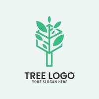 arbre logo icône conception inspiration avec feuille vecteur illustration