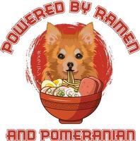 ramen Sushi poméranien chien dessins sont largement employé à travers divers articles. vecteur