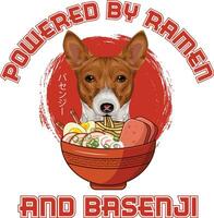 pramen Sushi basenji chien T-shirt vecteur