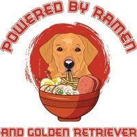 ramen Sushi d'or retriever chien dessins sont largement employé à travers divers articles. vecteur