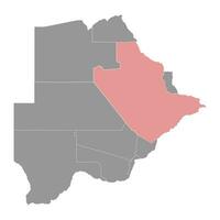 central district carte, administratif division de botswana. vecteur