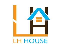 lh maison logo. géométrique maison symbole linéaire style isolé construction réel biens blanc Contexte architecture bâtiment logos .modèle élément. vecteur