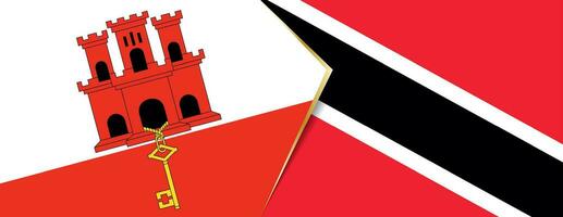 Gibraltar et Trinidad et Tobago drapeaux, deux vecteur drapeaux.