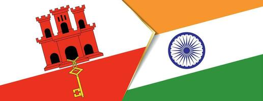 Gibraltar et Inde drapeaux, deux vecteur drapeaux.