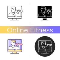 icône de coach de fitness en ligne. vecteur