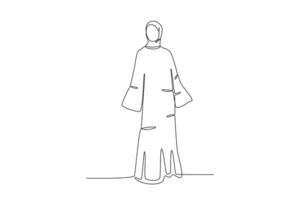 une femme portant un abaya regards de côté vecteur