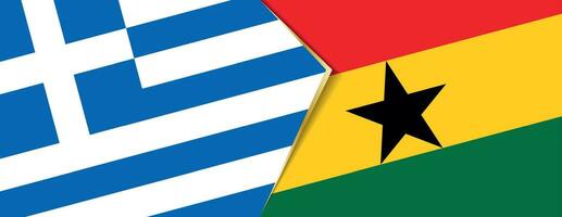 Grèce et Ghana drapeaux, deux vecteur drapeaux.