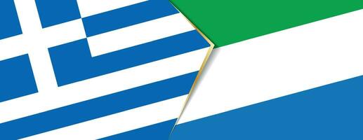 Grèce et sierra leone drapeaux, deux vecteur drapeaux.