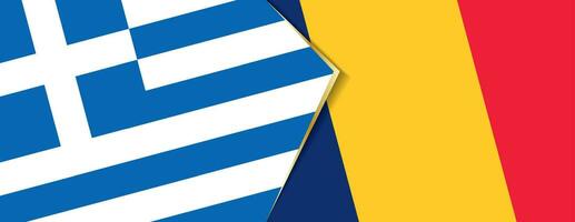 Grèce et tchad drapeaux, deux vecteur drapeaux.