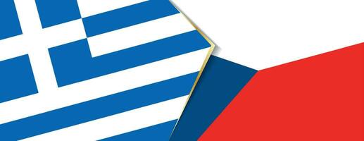 Grèce et tchèque république drapeaux, deux vecteur drapeaux.