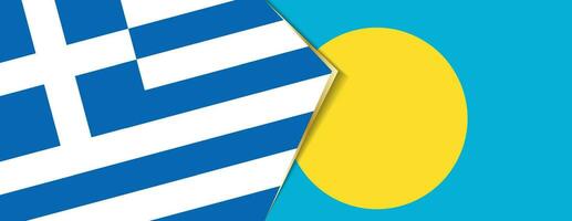 Grèce et Palau drapeaux, deux vecteur drapeaux.