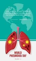 monde pneumonie journée modèle avec virus infecté poumons vecteur