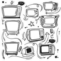 télévision dans ligne art ou griffonnage art conception pour monde télévision journée modèle conception vecteur