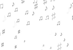 argent clair, motif vectoriel gris avec des éléments de musique.