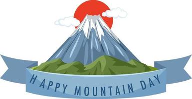jour de montagne au japon bannière avec le mont fuji isolé vecteur
