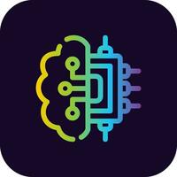 cerveau circuit Créatif icône conception vecteur