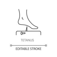 icône linéaire parfaite de pixel de tétanos vecteur