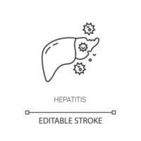 icône linéaire parfaite de pixel d'hépatite vecteur