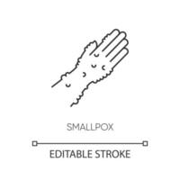 icône linéaire parfaite de pixel de variole vecteur