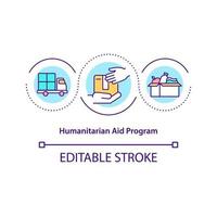 icône de concept de programme d'aide humanitaire. vecteur
