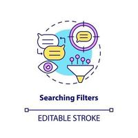 icône de concept de filtre de recherche vecteur