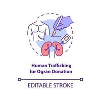 la traite des êtres humains pour l'icône du concept de don d'organes vecteur