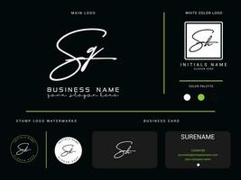 initiale sq luxe Signature logo, minimaliste sq logo icône et l'image de marque conception vecteur