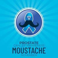 pas de mois de sensibilisation au rasage pour la bannière du cancer de la prostate. vecteur