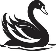 gracieux cygne badge vectorisé oiseau silhouette vecteur