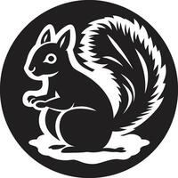 vecteur art monochromatique écureuil noir et blanc écureuil icône