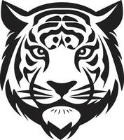 sinistre onyx chasseur icône majestueux tigre silhouette vecteur