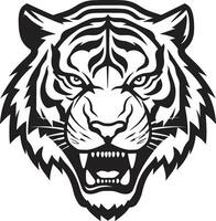 ombragé jungle règle marque monochrome tigre fierté emblème vecteur