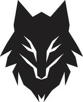minuit hurlement Loup emblème lisse noir Loup logo vecteur