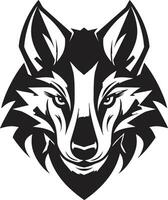 élégant Loup profil logo nocturne chasseur badge vecteur
