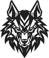 gracieux Loup visage logo ombragé alpha Loup insigne vecteur