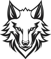 rôder loup des bois logo rayé Loup majesté vecteur