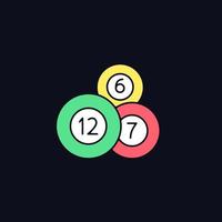 icône de couleur rgb boules de loterie pour thème sombre vecteur