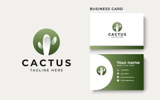 Modèle de logo de concept moderne de cactus isolé sur fond blanc vecteur