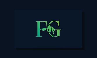 logo fg initial de style feuille minimal. vecteur