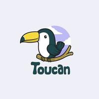 illustration vectorielle d'oiseau toucan mignon vecteur